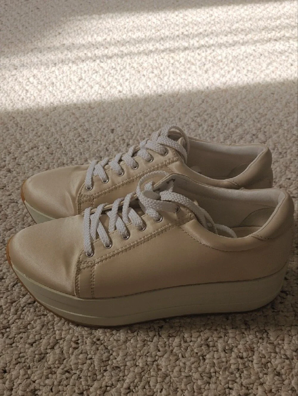 Vagabond Cream Platform Lace-Up Sneakers
